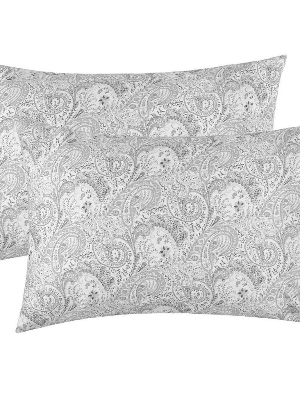 Iconic Pillowcases Set of 2 (King, Paisley Gray)